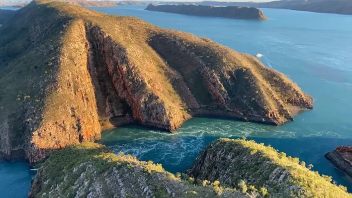 Framed Print : Aerial view of Spectacular Horizontal falls