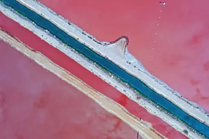 Framed Print : Aerial view over the stunning colourful lake at Hutt lagoon. Port Gregory, Western Australia Framed Print : Aerial view over the stunning colourful lake at Hutt lagoon. Port Gregory, Western Australia