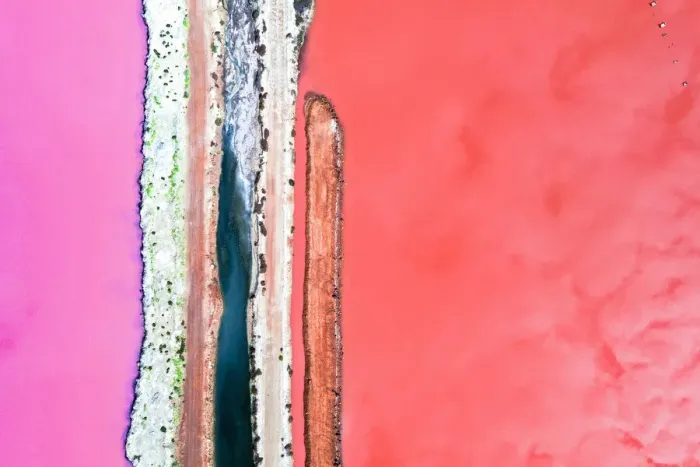 Framed Print : Aerial view over the stunning colourful lake at Hutt lagoon. Port Gregory, Western Australia Framed Print : Aerial view over the stunning colourful lake at Hutt lagoon. Port Gregory, Western Australia