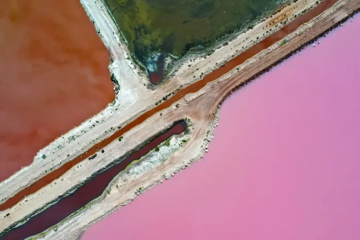 Framed Print : Aerial view over the stunning colourful lake at Hutt lagoon. Port Gregory, Western Australia Framed Print : Aerial view over the stunning colourful lake at Hutt lagoon. Port Gregory, Western Australia