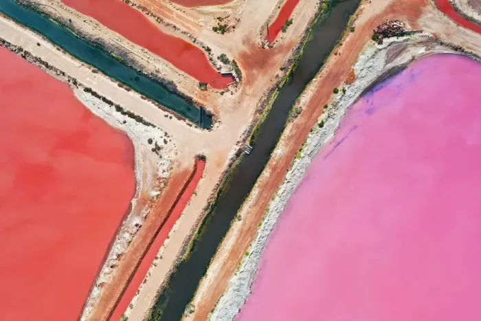Framed Print : Aerial view over the stunning colourful lake at Hutt lagoon. Port Gregory, Western Australia Framed Print : Aerial view over the stunning colourful lake at Hutt lagoon. Port Gregory, Western Australia