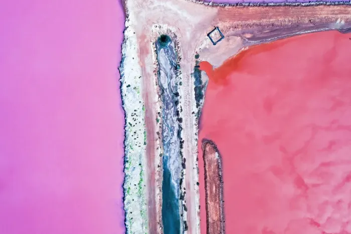 Framed Print : Aerial view over the stunning colourful lake at Hutt lagoon. Port Gregory, Western Australia Framed Print : Aerial view over the stunning colourful lake at Hutt lagoon. Port Gregory, Western Australia