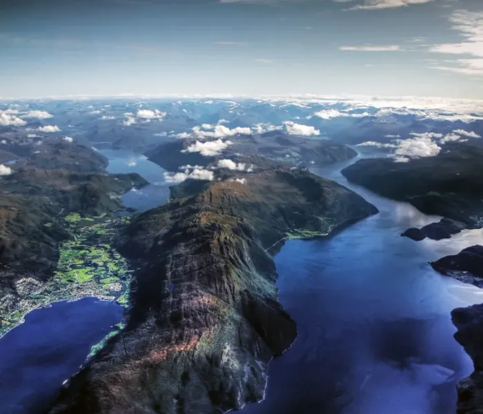 Framed Print : Aerial view of Sunmore deep fjords and mountains Framed Print : Aerial view of Sunmore deep fjords and mountains