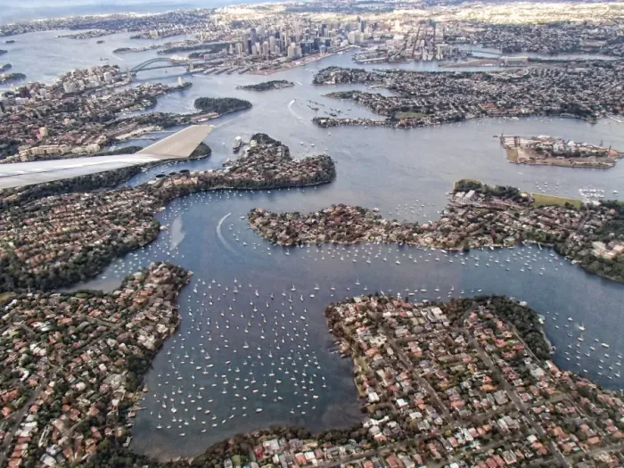 Framed Print : Aerial view over Sydney Harbour Framed Print : Aerial view over Sydney Harbour