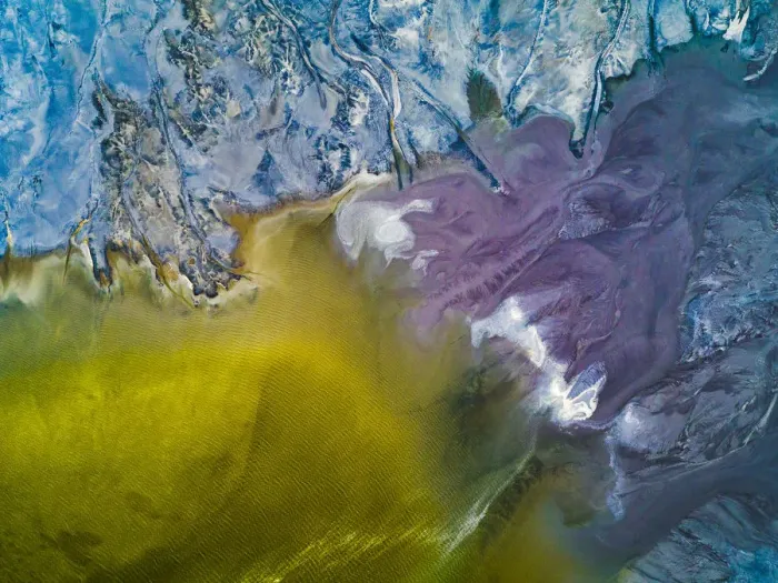Framed Print : Aerial view of mine tailings, Kalgoorlie, Australia