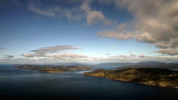 Aerial view of Tasmania coastline