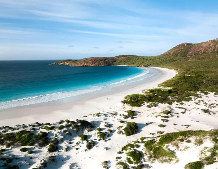 Framed Print : Aerial View of Thistle Cove, Cape Le Grand, Esperance Western Australia - 4K DRONE PHOTO