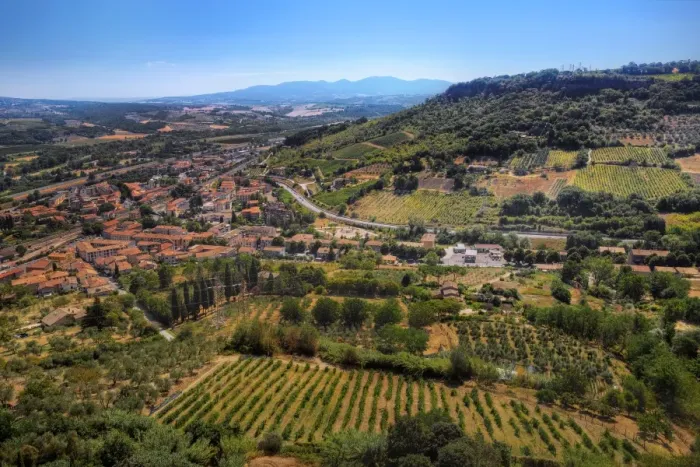 Framed Print : Aerial View of Tuscany Region in Central Italy Framed Print : Aerial View of Tuscany Region in Central Italy