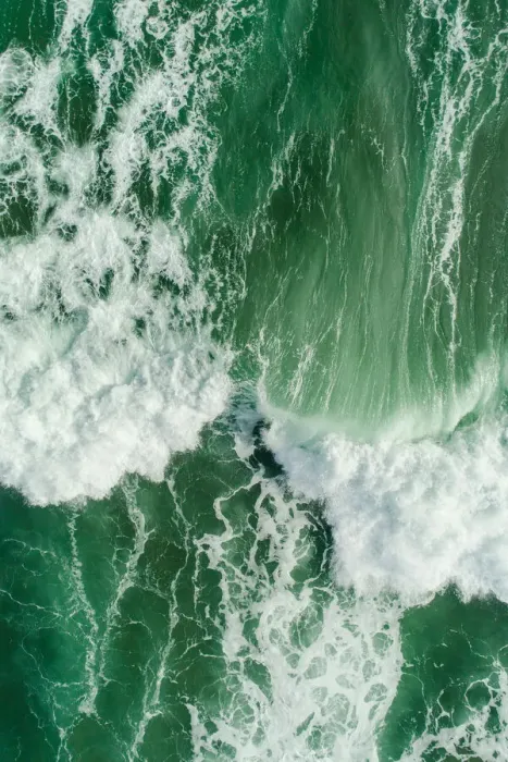 Framed Print : Aerial view of waves splashing in sea