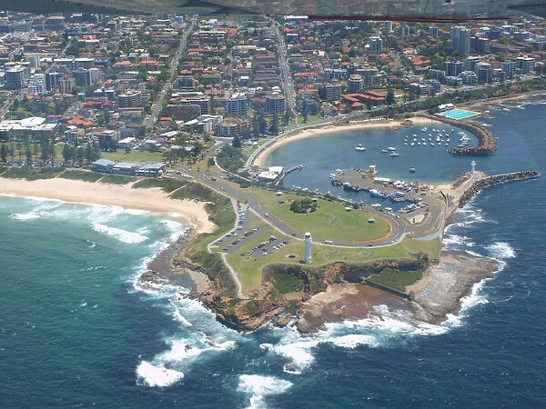 Aerial view Wollongong beach coastline