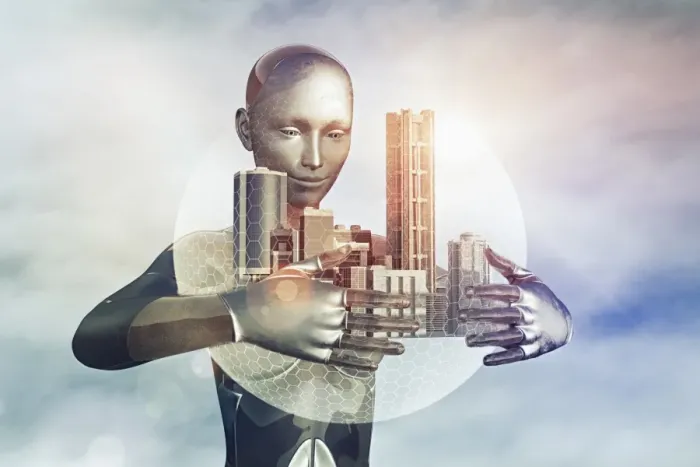 Framed Print : ai, android, arms, artificial intelligence, augmented reality, bionic, bubble, city