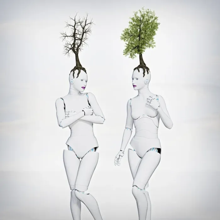 Framed Print : ai, android, artificial intelligence, augmented reality, barren, bionic, breast, color image
