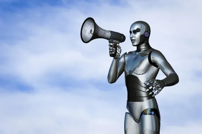 Framed Print : ai, ar, artificial intelligence, attention, augmented reality, boss, bullhorn, cloud