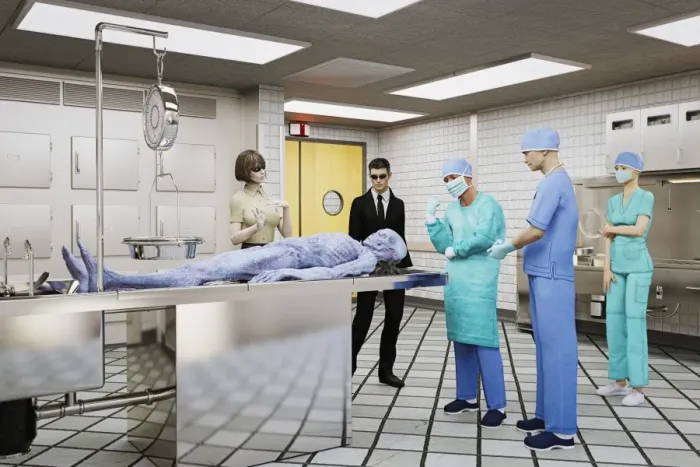 Framed Print : alien, autopsy, business, businessman, co-worker, color image, concept, curiosity Framed Print : alien, autopsy, business, businessman, co-worker, color image, concept, curiosity