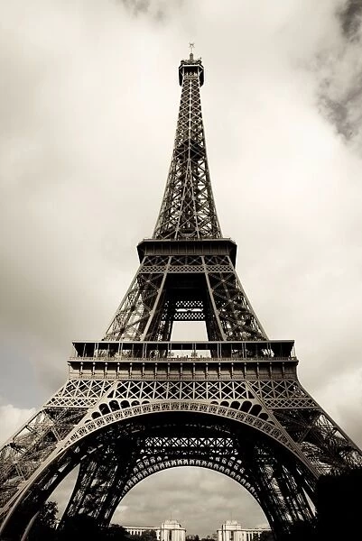 Amazing Eiffel Tower in Paris, France on cloudy day, edited, toned, paris 2007