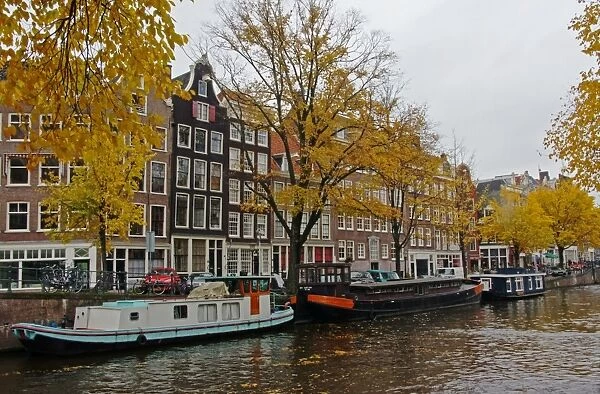 Amsterdam fall view of canal