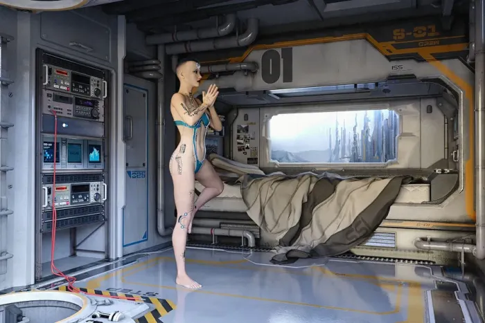 Framed Print : android, ar, augmented reality, augmented tattoo, balance, balancing, barefoot, beauty