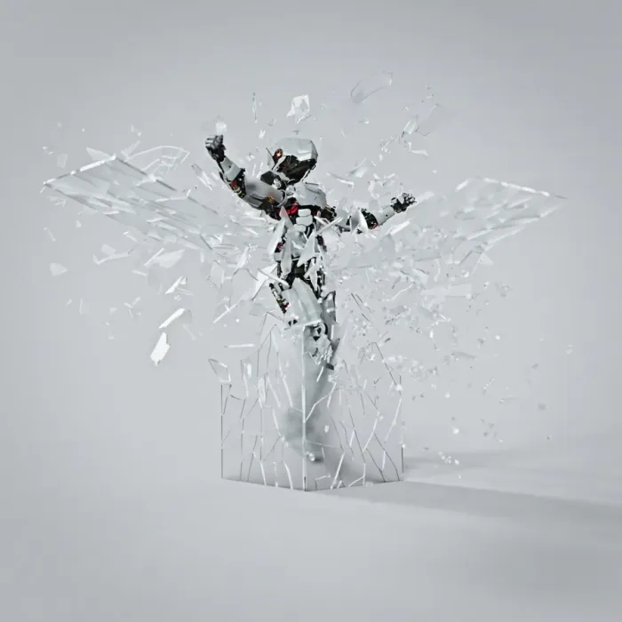Framed Print : android, break out, breaking, challenge, color image, concept, controlled, copy space