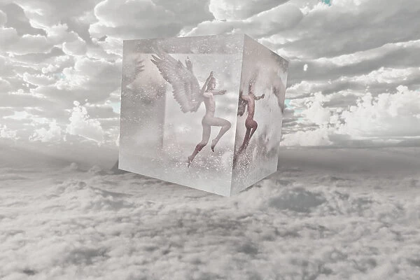 angel, ar, augmented reality, bizarre, cloud, cold, color image, concept, confinement
