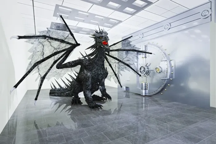 Framed Print : anger, animals, ar, augmented reality, bank, color image, concept, digital composite