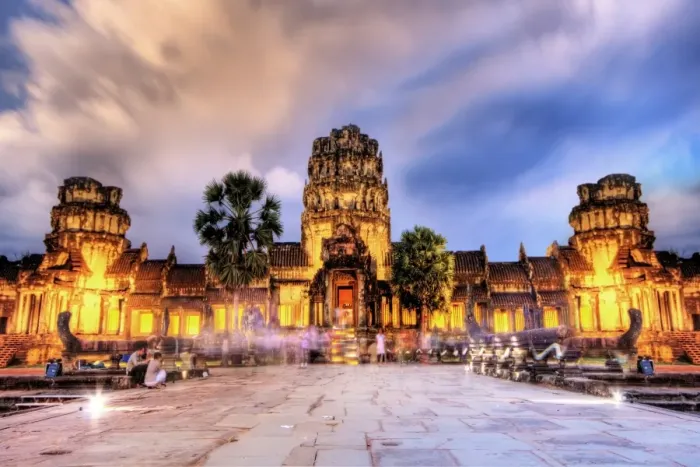 Framed Print : Angkor Wat Lights Up