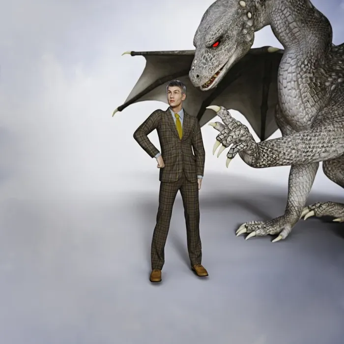 Framed Print : animals, ar, attack, augmented reality, business, business attire, businessman, claw