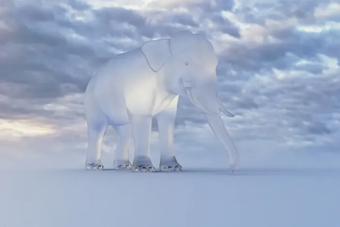 Framed Print : animals, cloud, color image, copy space, elephant, glass, horizontal, low angle view Framed Print : animals, cloud, color image, copy space, elephant, glass, horizontal, low angle view
