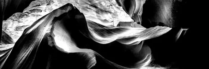 Framed Print : Antelope Canyon in black and white