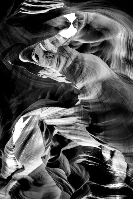 Framed Print : Antelope Canyon Detailed Black and White