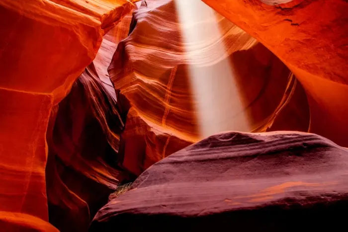 Framed Print : Antelope canyon sunbeam