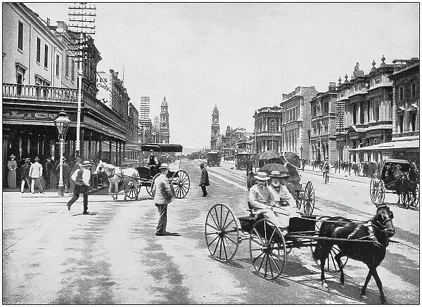 Antique photograph of the British Empire: King William Street, Adelaide