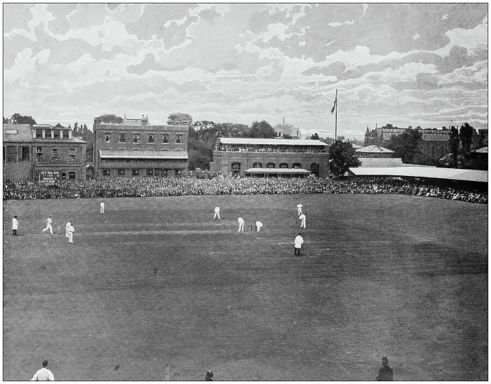 Framed Print : Antique photograph of the British Empire: Cricket game, England vs Australia Framed Print : Antique photograph of the British Empire: Cricket game, England vs Australia