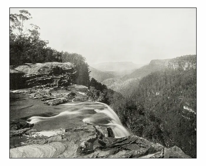 Framed Print : Antique photograph of Fitzroy falls Framed Print : Antique photograph of Fitzroy falls