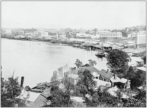 Antique photograph of World's famous sites: Brisbane