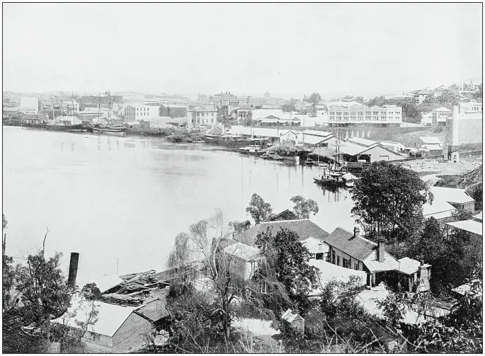 Framed Print : Antique photograph of World's famous sites: Brisbane Framed Print : Antique photograph of World's famous sites: Brisbane