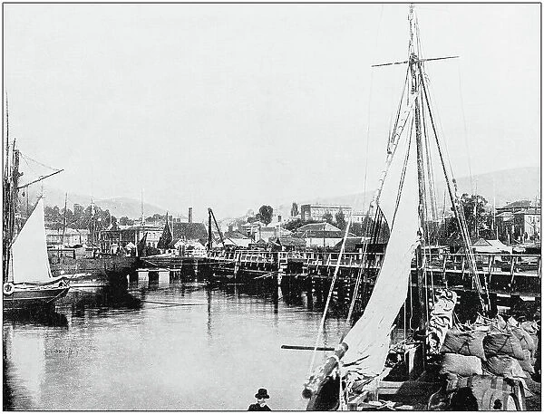 Antique photograph of World's famous sites: Hobart