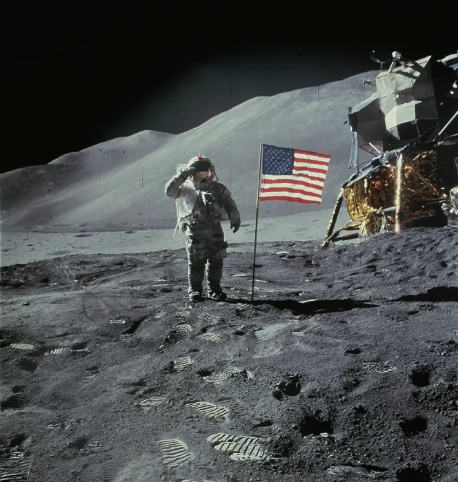 Framed Print : Apollo 15 Lunar Surface Salute Framed Print : Apollo 15 Lunar Surface Salute