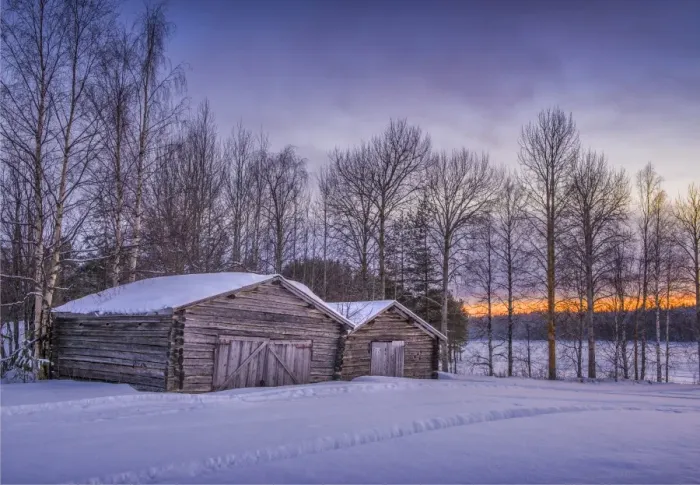 Framed Print : Approaching Dusk in winter at Lassbyn, Lapland, Sweden