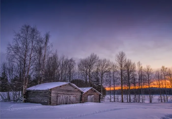 Framed Print : Approaching Dusk in winter at Lassbyn, Lapland, Sweden