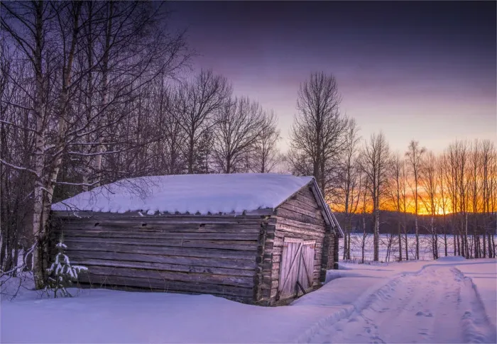 Framed Print : Approaching Dusk in winter at Lassbyn, Lapland, Sweden