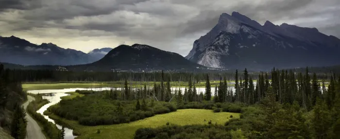 Framed Print : Approaching Rain In Banff, Alberta, Canada