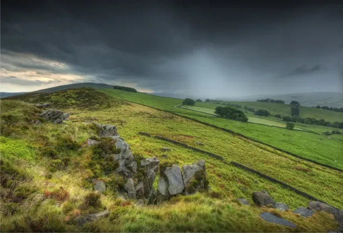 Framed Print : Approaching storm near the roaches, Staffordshire, England, United kingdom