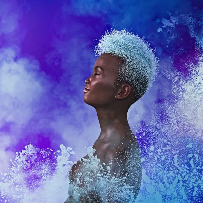 Framed Print : ar, augmented reality, bathing, beauty, blue hair, close up, cloud, color image, concept Framed Print : ar, augmented reality, bathing, beauty, blue hair, close up, cloud, color image, concept