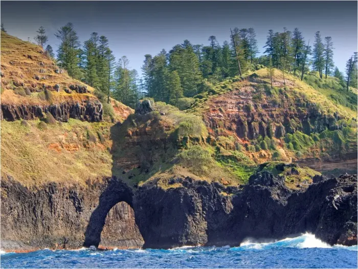 Framed Print : The Archway, a feature in the Volcanic rocky coastline of Norfolk Island