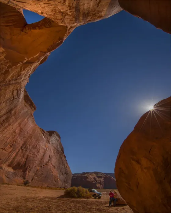 Framed Print : An Archway and sunstar in Monument valley, Arizona, Western united States of America