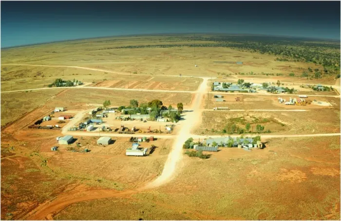 Framed Print : Areial view of the tiny settlement of Innamincka, outback South Australia Framed Print : Areial view of the tiny settlement of Innamincka, outback South Australia