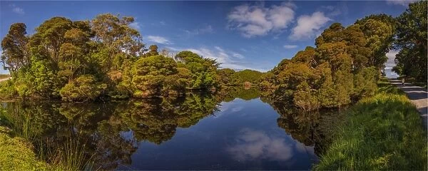 Attrills lagoon with reflections, King Island, Bass Strait, Tasmania