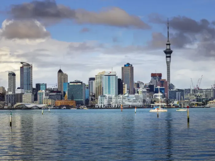 Framed Print : Auckland City Skyline And Harbour