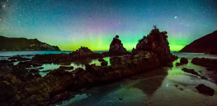 Framed Print : Aurora Australis at Wilson Bright, South West Cape track, Southwest Tasmania