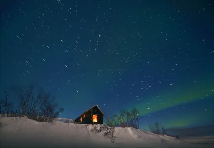 Framed Print : Aurora Borealis appearing over Abisko Lapland, Sweden
